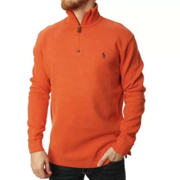 2/60$ Men’s‎ POLO by RALPH LAUREN ribbed knit 1/4 zip sweater size XL - Picture 1 of 12